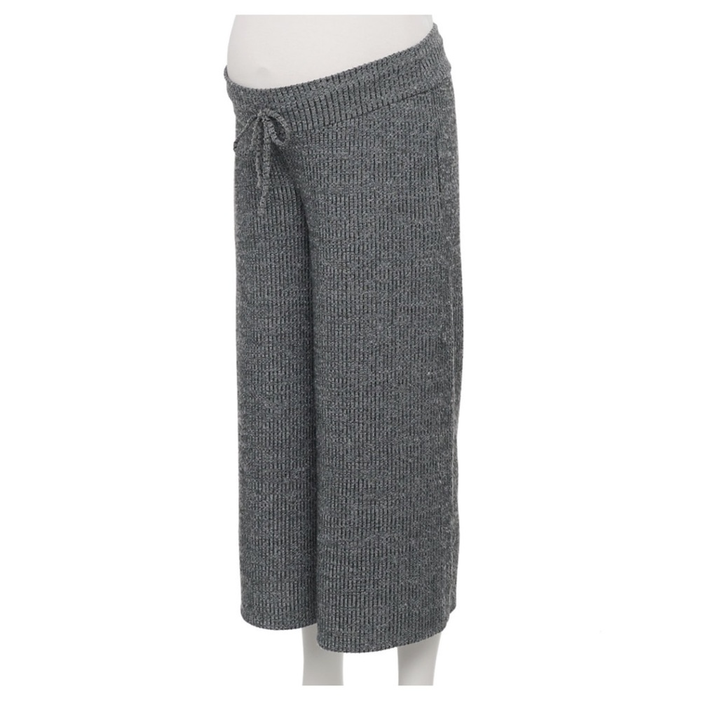 NWT Sonoma Under-The-Belly Hacci Crop Pants Heather Grey Maternity Size XL